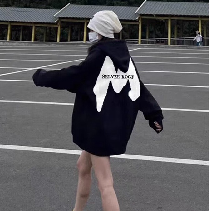 Áo hoodie Unisex,áo nỉ có mũ cúc bấm form rộng in chữ M chất nỉ siêu dày dặn ,siêu ấm thời trang đông 2023