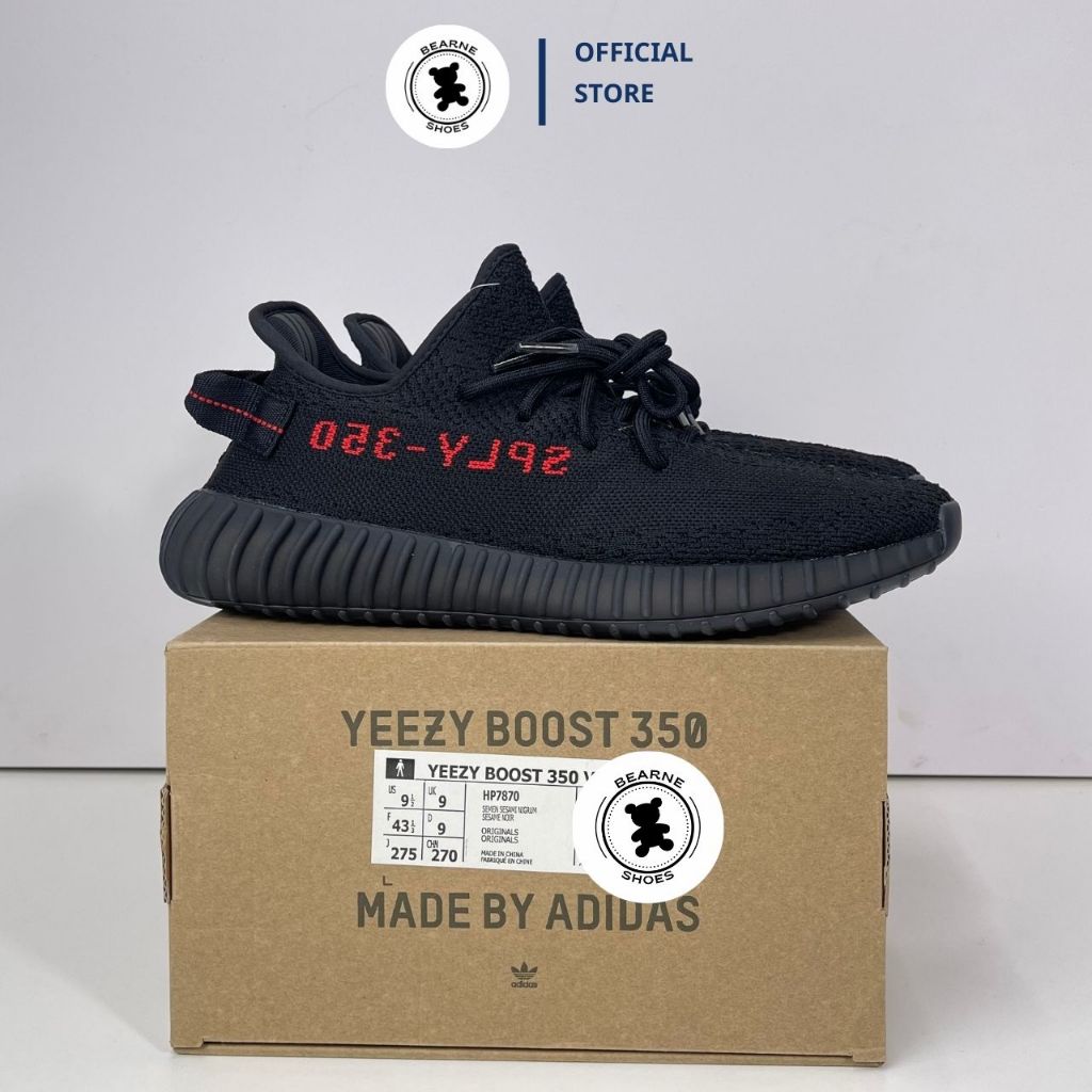 Giày Yezzy 350 v2 Bred ( Đen logo đỏ ) - BẢN CAO CẤP Boost siêu nén | Fullbox - kèm quà tặng