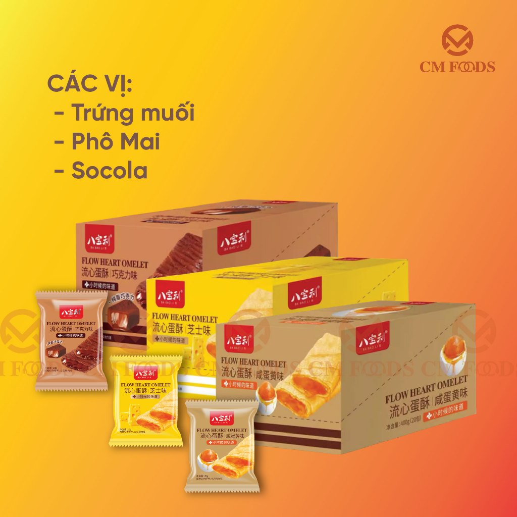 Bánh Trứng Cuộn Nhân Tan Chảy CM Foods - FLow Heart Omelet - Vị Trứng Muối, Phô Mai, Socola