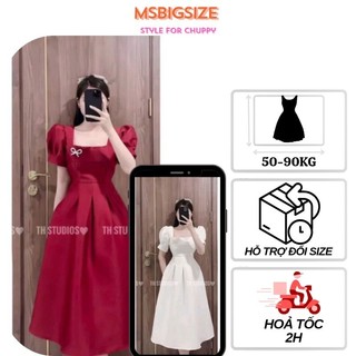 Có size tớ 100kg BIGSIZE ĐẦM CỔ VUÔNG KÈM TAG ĐI TIỆC msbigsize