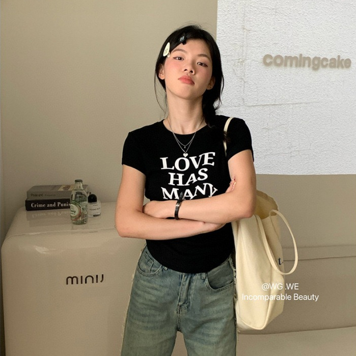 Áo thun baby tee chất cotton chữ Love has WGWE - Nhakholiti - AT2362