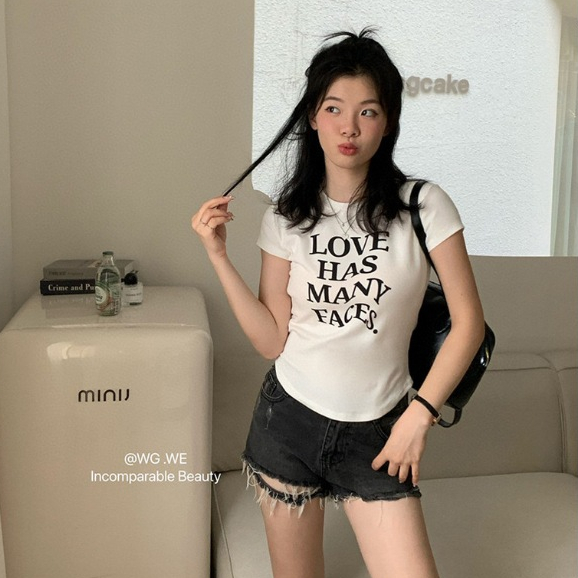 Áo thun baby tee chất cotton chữ Love has WGWE - Nhakholiti - AT2362