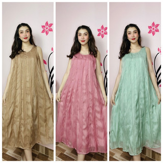 đầm lửng voan bèo gợn sóng