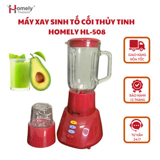 Máy xay sinh tố cối thủy tinh Homely HL-508 công suât 350W, máy xay 3 cối tiện dụng cho gia đình Homely Thailand