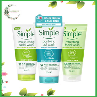 Sữa Rửa Mặt Simple Gel Kind To Skin Refreshing Facial Wash Gel 150ml