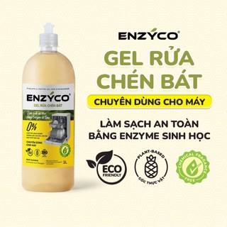 Gel Rửa Bát Tự Nhiên Chuyên Dùng Cho Máy ENZYCO 1 Lít, Làm Sạch An Toàn Bằng Enzyme Sinh Học