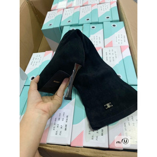 Bốt đùi mũi nhọn chất da lộn hàng cao cấp fullbox