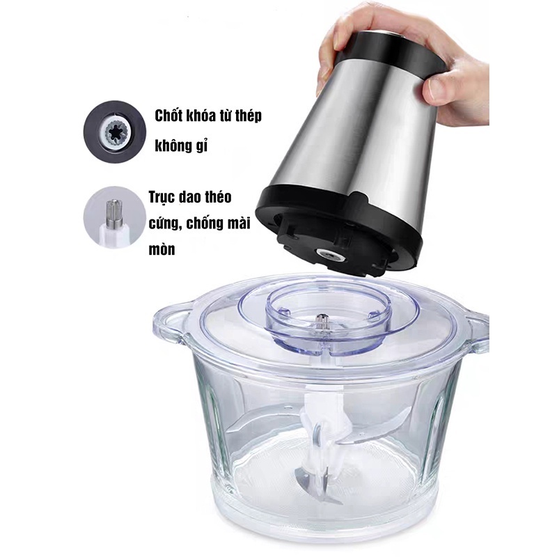 Máy Xay Thịt Đa Năng - Máy Xay Thịt Cối Thủy Tinh Cao Cấp Bảo Hành Lỗi 1 Đổi 1