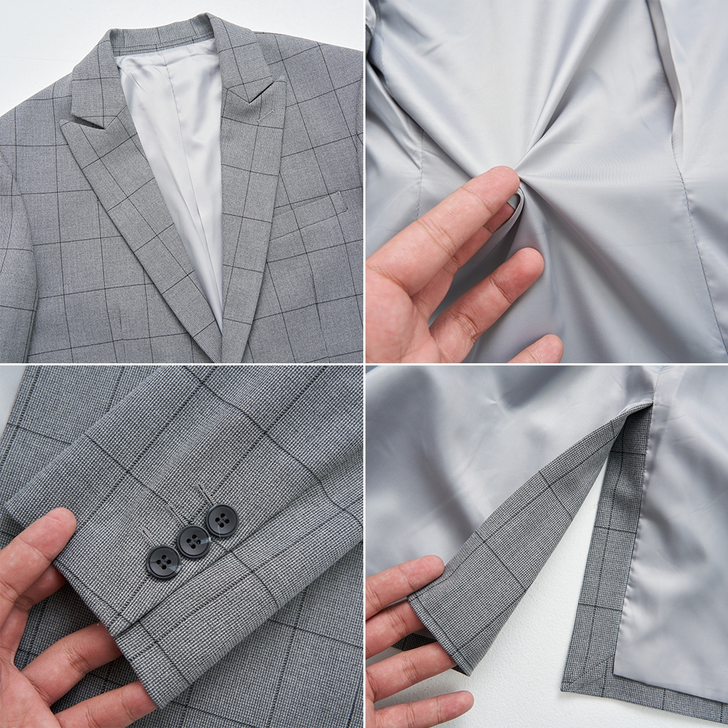 Áo khoác Blazer Nam Local Brand KRIK Form Fitted Thiết Kế Cổ Ve Vếch Họa Tiết Caro BL5504