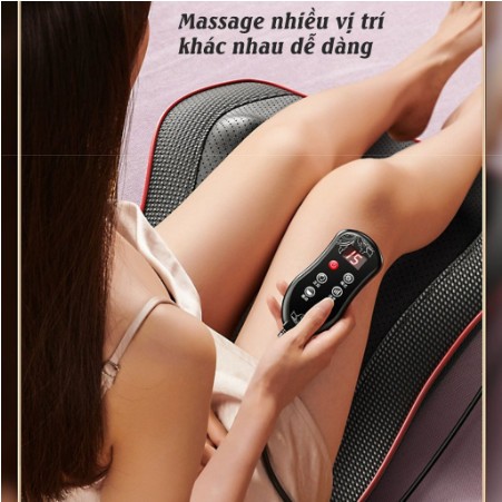 Gối Massage Cổ Vai Gáy-Máy Mátxa Hồng Ngoại 20 Bi Kết Hợp Nam Châm Từ Tính+4 Chế Độ Rung-BH 24THÁNG
