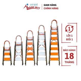 Thang ghế nhôm tay vịn chữ a 3,4,5,6,7 bậc, thang nhôm chữ a gia đình đa năng rút gọn