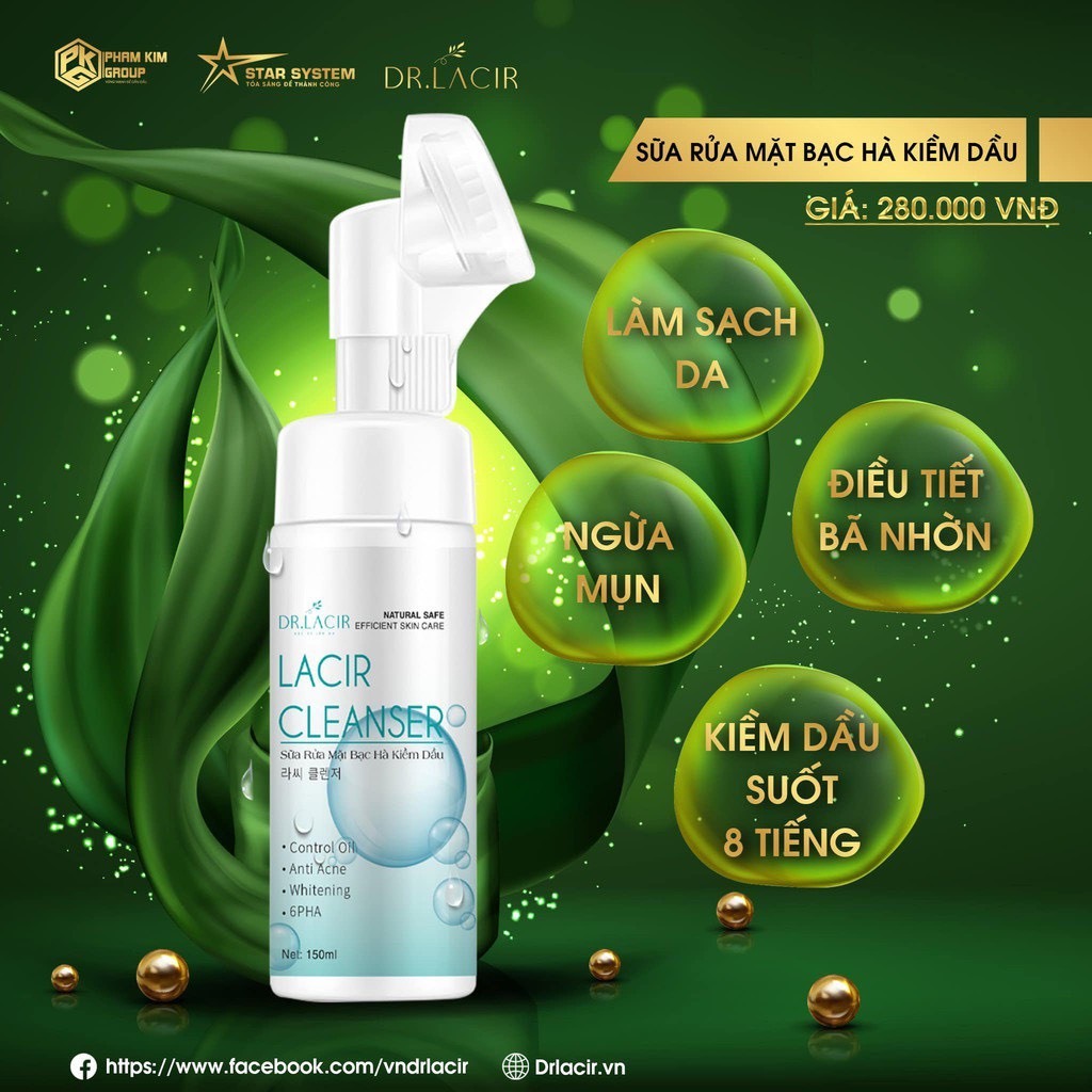 Bộ chăm sóc da Dr. Lacir 4 sản phẩm dành cho da dầu mụn