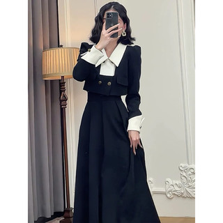 Set Đầm Công Sở Cổ Trắng phối chân váy xếp ly cách điệu thông dụng - ellie dress