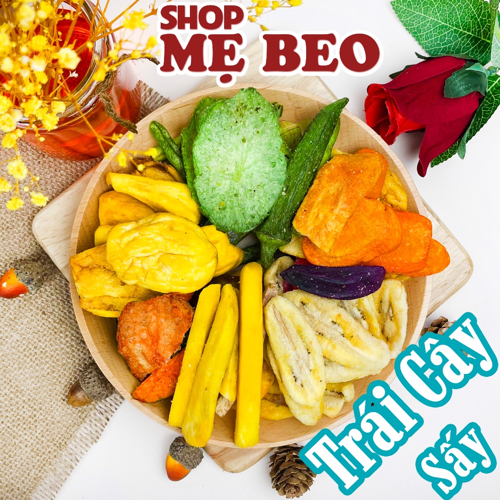 250Gr Trái Cây Thập Cẩm Sấy Giòn Nguyên Miếng Shop Mẹ Beo