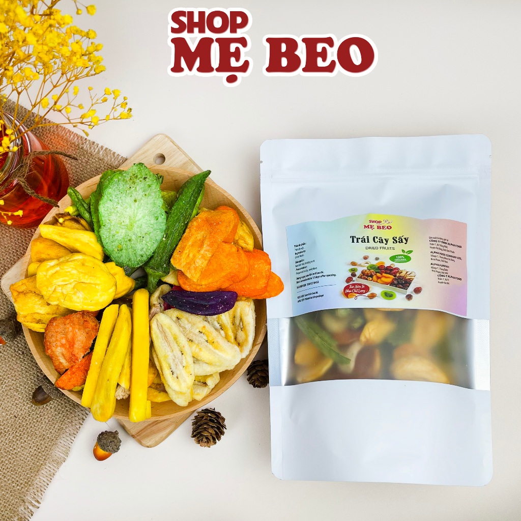 250Gr Trái Cây Thập Cẩm Sấy Giòn Nguyên Miếng Shop Mẹ Beo