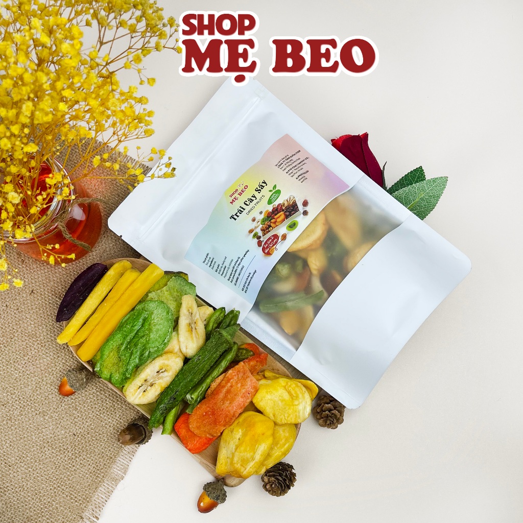 250Gr Trái Cây Thập Cẩm Sấy Giòn Nguyên Miếng Shop Mẹ Beo