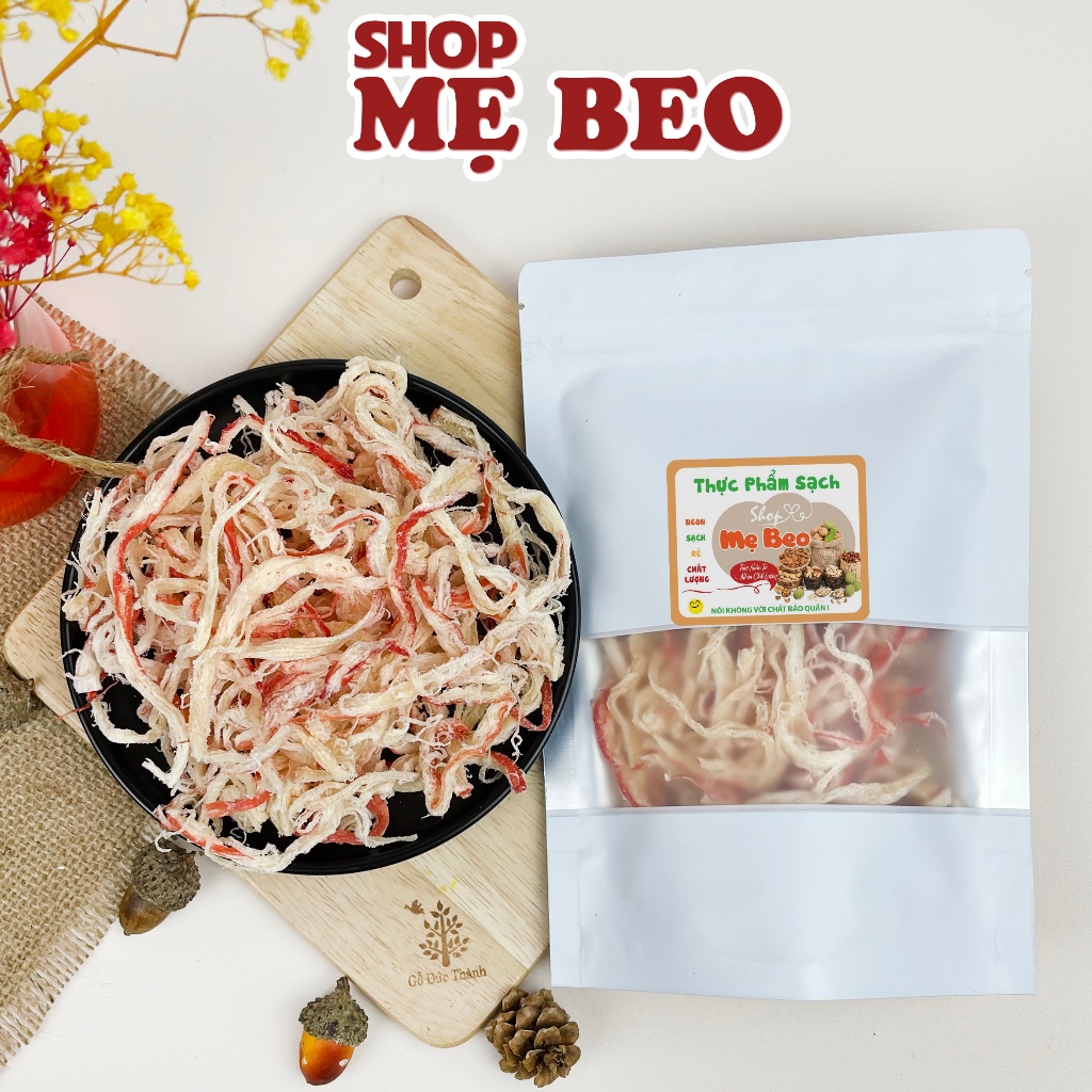 250Gr Mực Hấp Nước Dừa Xé Sợi Loại 1 Ăn Vặt Shop Mẹ Beo