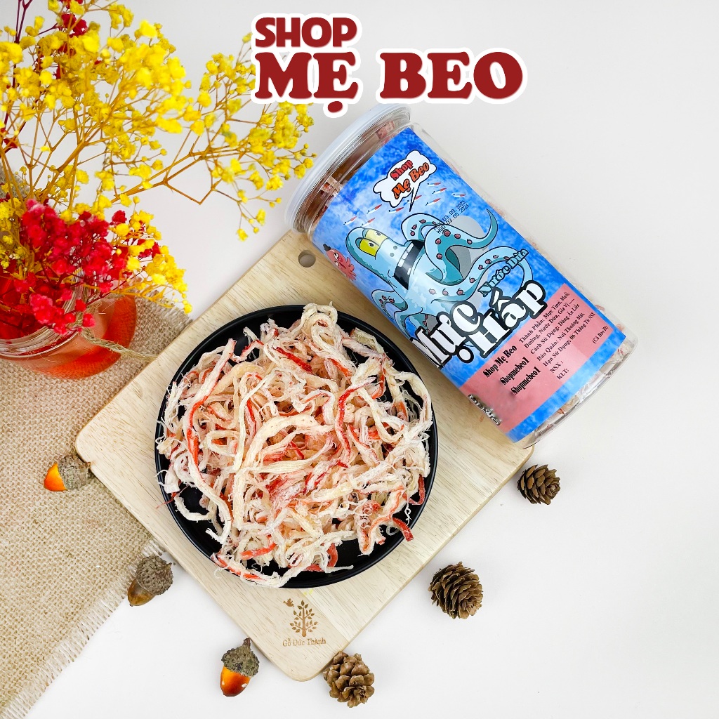 250Gr Mực Hấp Nước Dừa Xé Sợi Loại 1 Ăn Vặt Shop Mẹ Beo