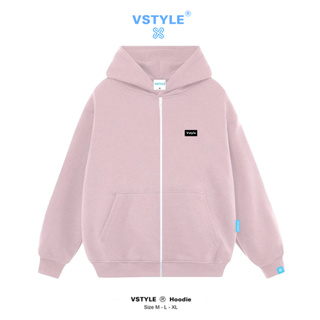 FULL BOX Áo Hoodie Zip Basic Logo Cao Su Vstyle Unisex Local Brand - Hồng