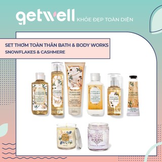 Sản Phẩm Tắm Dưỡng Xịt Thơm Toàn Thân Nến thơm phòng Bath & Body Works - SNOWFLAKES & CASHMERE