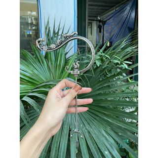 Móc lồng chim Nho Sóc đồng bạch bản đại đầy đủ chữ ký cao cấp