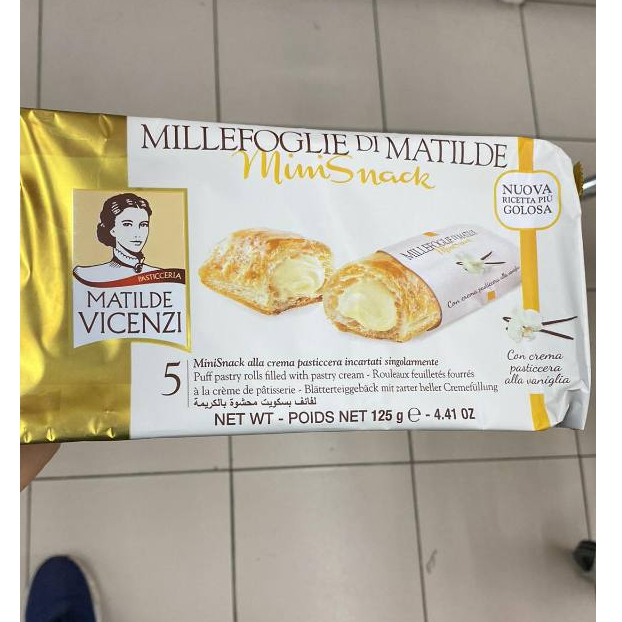 Bánh xốp ngàn lớp nhân kem bánh ngọt Puff Pastry Milk Creamy Centre Bocconcini Mattilde VIcenzi 125g