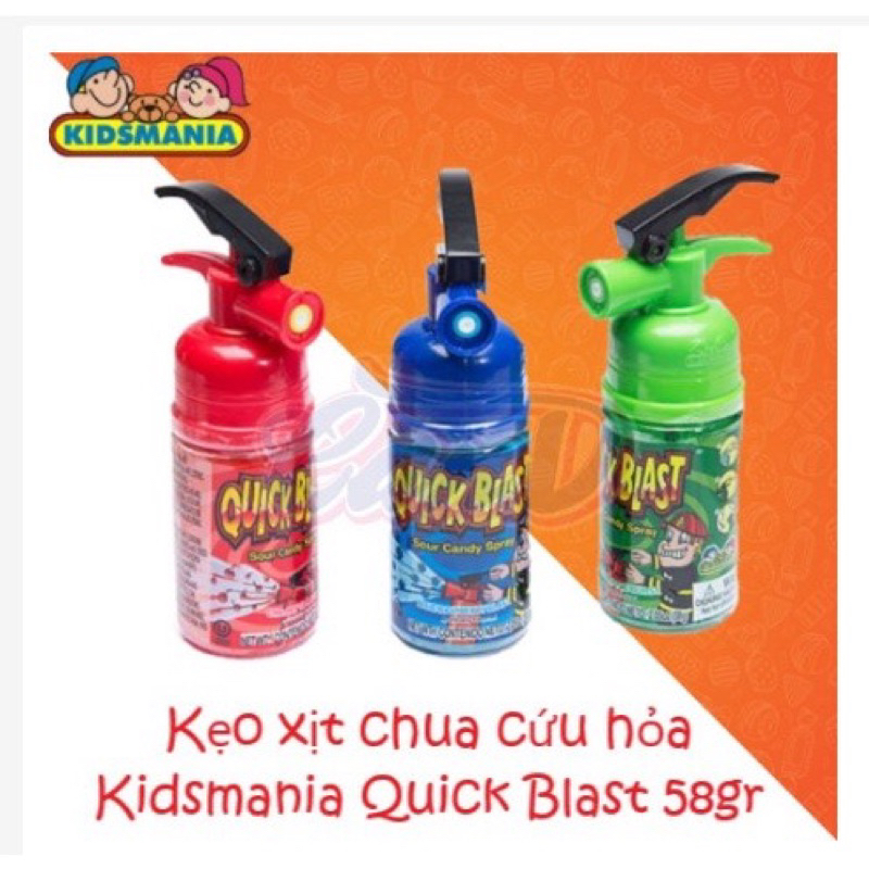 Kẹo Xịt Chua Bình Cứu Hỏa Quick Blast Mỹ(giao màu ngẫu nhiên)
