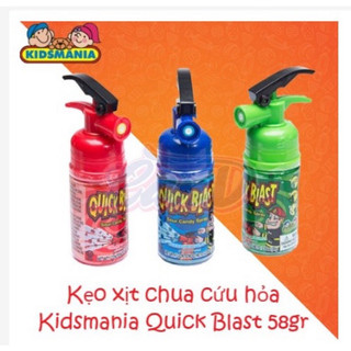 Kẹo xịt chua bình cứu hỏa quick blast mỹ