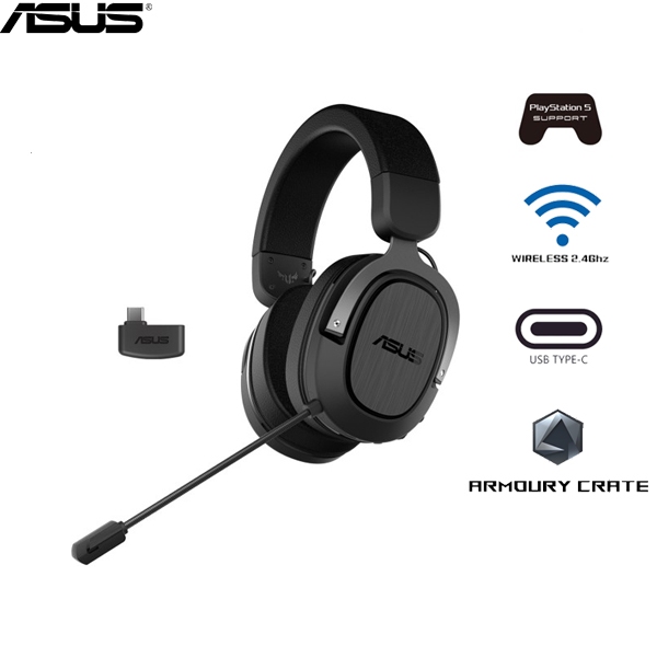 [Giá sốc] Tai nghe gaming không dây Asus Tuf H3 wireless 2.4 GHz- Tai nghe chụp tai không dây - Tai nghe Asus chính hãng