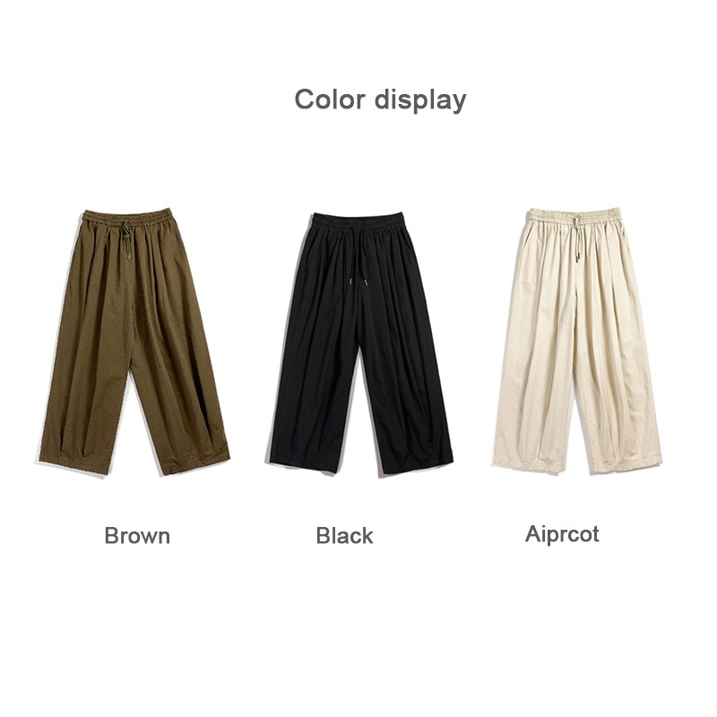 Quần ống rộng Hàn Quốc nam nữ suông Lưng Cao Co Giãn Phong Cách retro unisex đi học đi chơi cargo pants Q40 L66 Nas