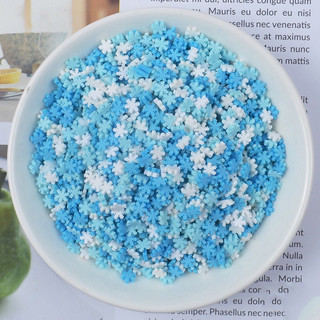 50g, 100g cốm giả / cốm fimo trang trí mẫu hoa tuyết nguyên liệu làm slime
