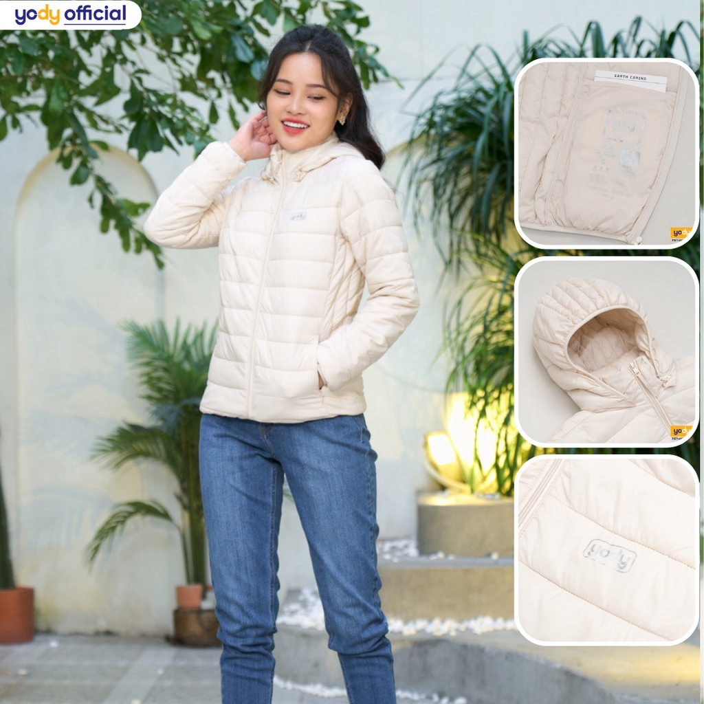 Áo khoác phao YODY nữ siêu nhẹ giữ ấm tốt mũ có thể tháo rờ