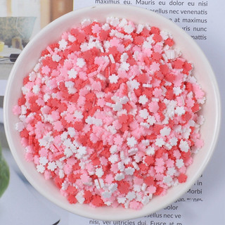 50G, 100G  Cốm Giả / Cốm Fimo Trang Trí Hoa Anh Đào Hồng Đỏ Trang Trí Slime