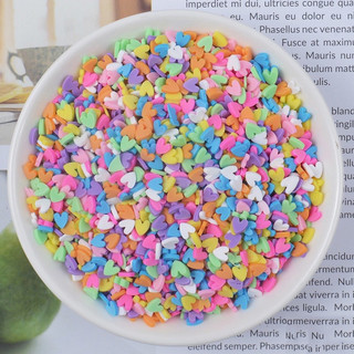 100G Cốm Giả / Cốm Fimo Trang Trí Mẫu Tim Đủ Màu Trang Trí Slime