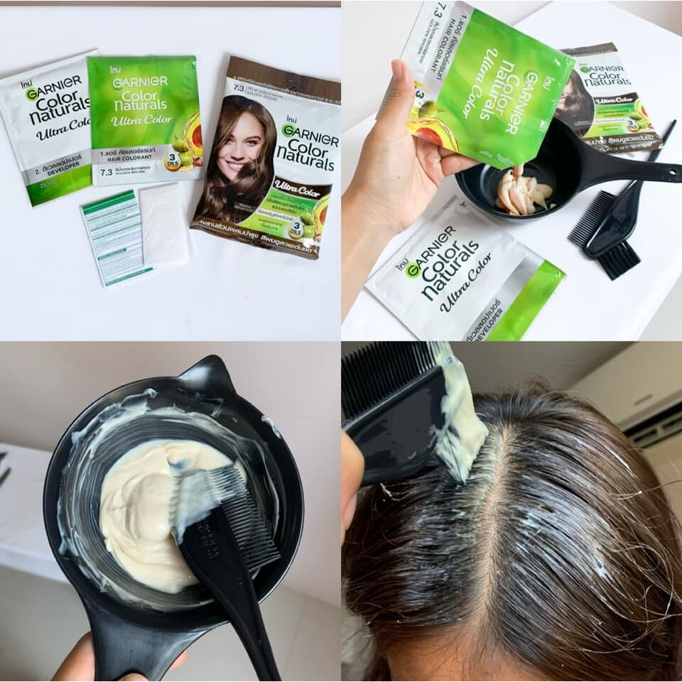 Thuốc nhuộm tóc Garnier Color Naturals Hair chứa 3 loại tinh dầu Bơ, Hạnh nhân & Olive cô đặc gấp 10 lần