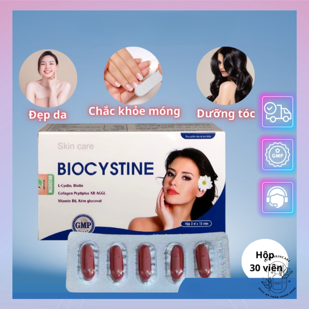 Biocystine viên uống chăm sóc hỗ trợ đẹp da, trắng da, mọc tóc, mọc móng