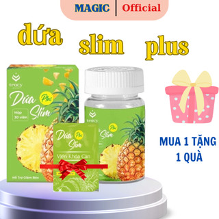  Giảm cân siêu mạnh Dứa Slim Plus tặng kèm khoá cân giảm 4-8kg  Hàng chuẩn 