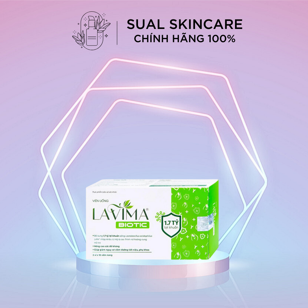 Viên uống LAVIMA BIOTIC Men Vi Sinh Vùng Kín, Giảm Khí Hư, ngứa, Ngăn Ngừa Tái Phát 20v - Sual Skincare
