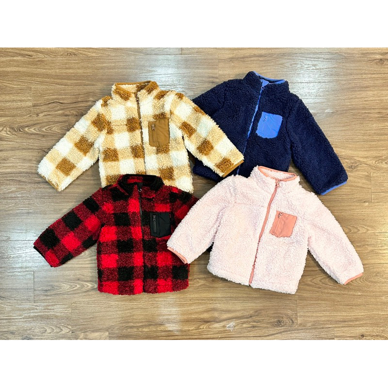 Áo khoác lông cừu xuất khẩu 4 màu cho bé trai bé gái