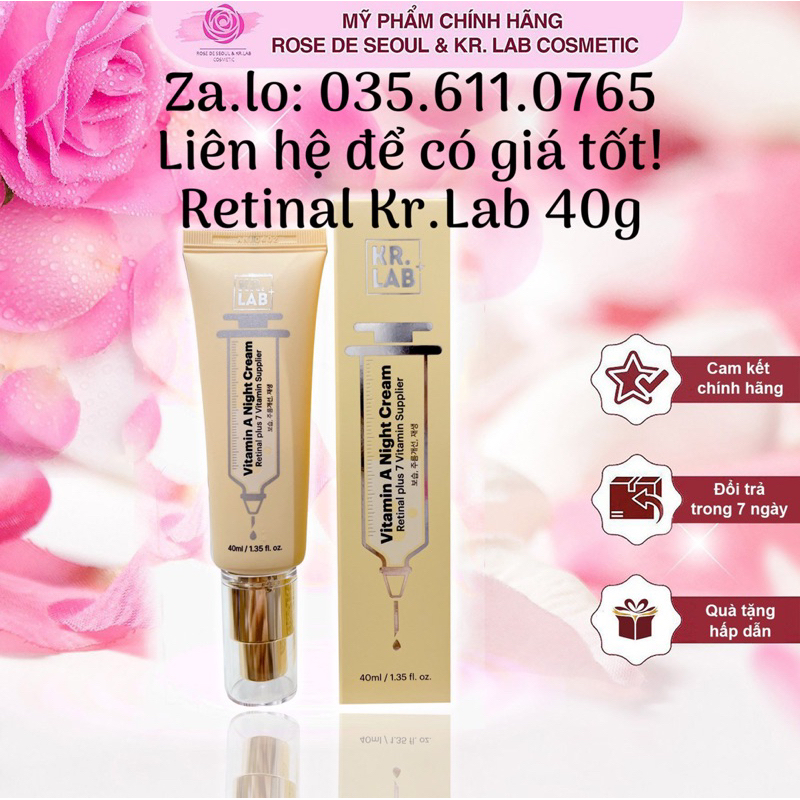 Kem dưỡng trẻ hóa da Retinal Kr.Lab vitamin A night cream hạn 2026