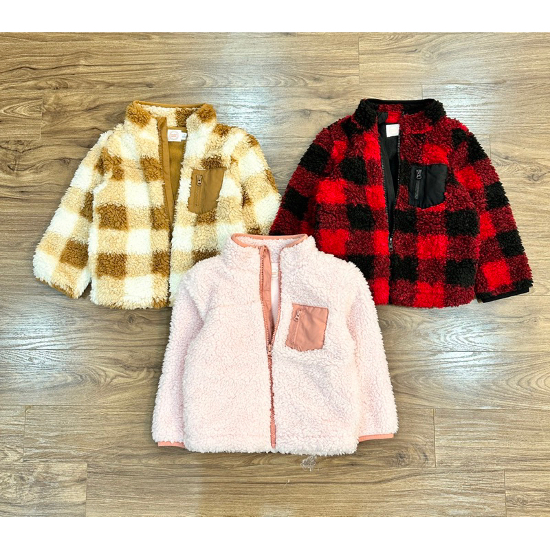 Áo khoác lông cừu xuất khẩu 4 màu cho bé trai bé gái
