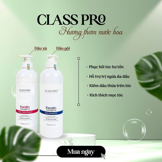 [CHÍNH HÃNG] COMBO DẦU GỘI NƯỚC GIẶT XẢ HYGIENE CLASS PRO KERATIN CHUYÊN PHỤC HỒI TÓC HƯ TỔN DUNG TÍCH 1800ML
