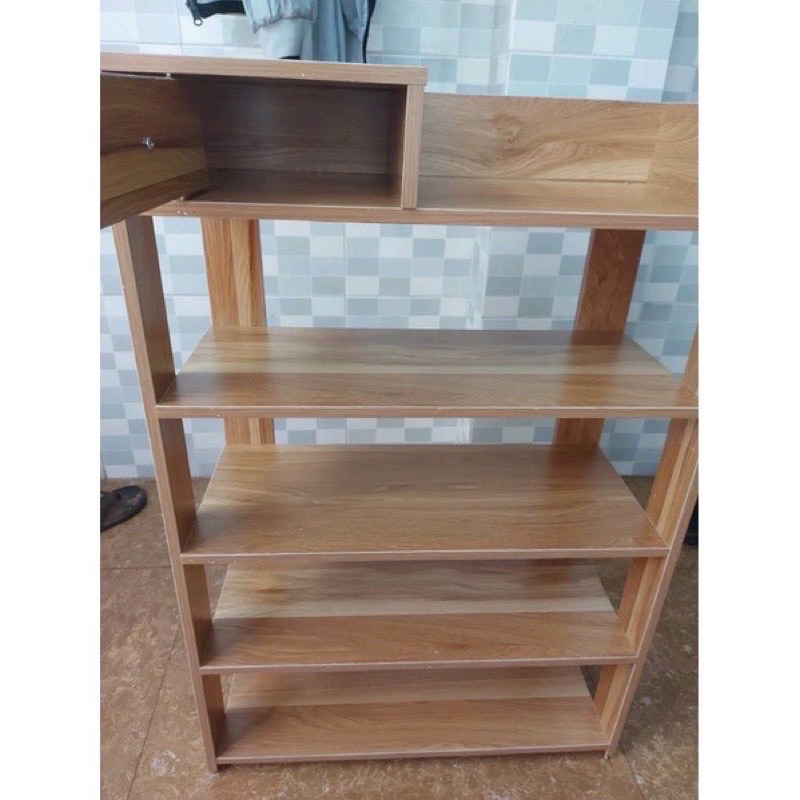 🌗KỆ GIẦY DÉP GỖ 5 TẦNG CÓ HỘP ĐỰNG ĐỒ