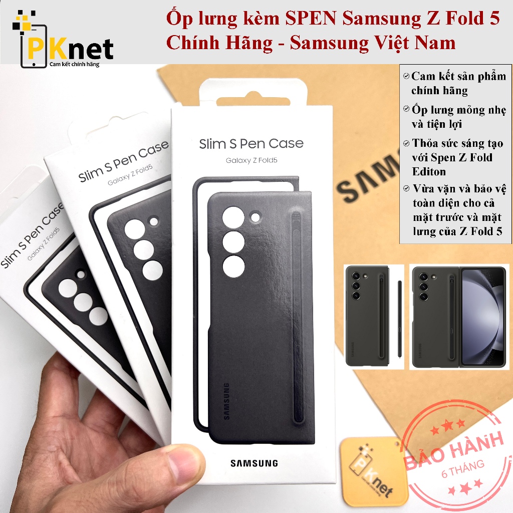 Ốp lưng kèm bút Spen Samsung Z Fold 5 Chính Hãng, Bảo hành 6 tháng, bảo vệ hoàn hảo, sáng tạo thỏa sức với Spen Z Fold 5