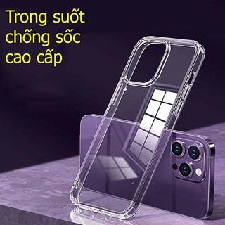 Ốp lưng chống sốc cao cấp trong suốt iphone 15 / 14 pro max / 13 12 11 ( loại xịn )