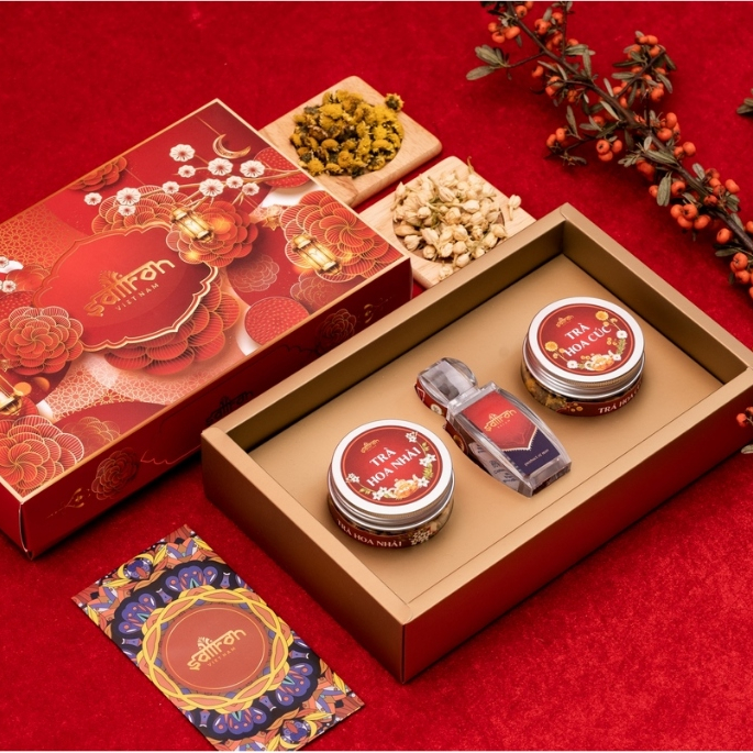 Set Quà Tặng 20/11 Nhụy Hoa Nghệ Tây Saffron Salam Loại Super Negin