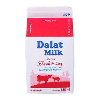 Sữa thanh trùng dalat milk hương dâu 180ml