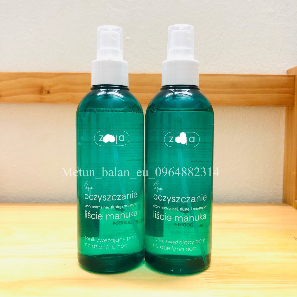 Nước hoa hồng Manuka dạng xịt g iảm mụn, thu nhỏ lỗ chân lông 200ml- Nội địa Ba Lan