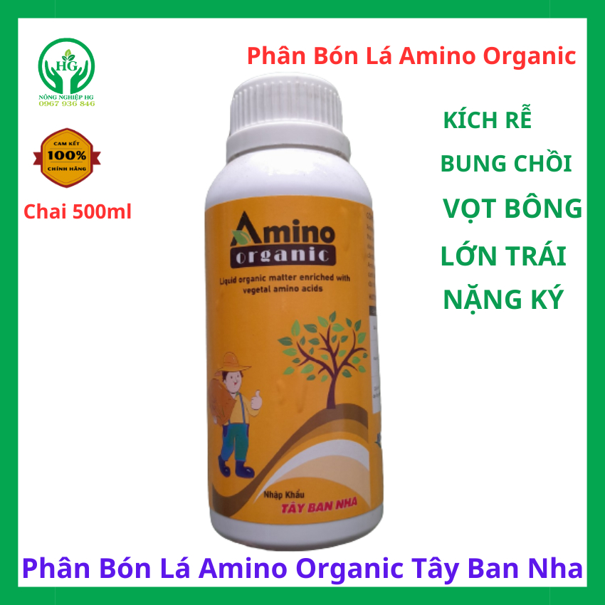 Phân bón lá Amino Organic Tây Ban Nha chai 500ml ( Vật Tư Nông Nghiệp HG