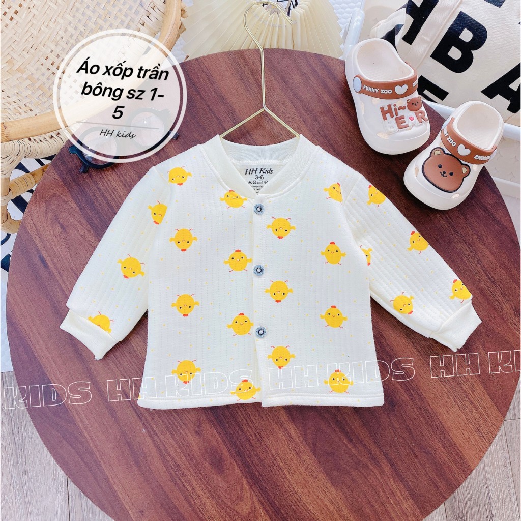 Áo khoác trần bông xuất Hàn cho bé trai, bé gái, áo khoác sơ sinh cho bé  3-10kg